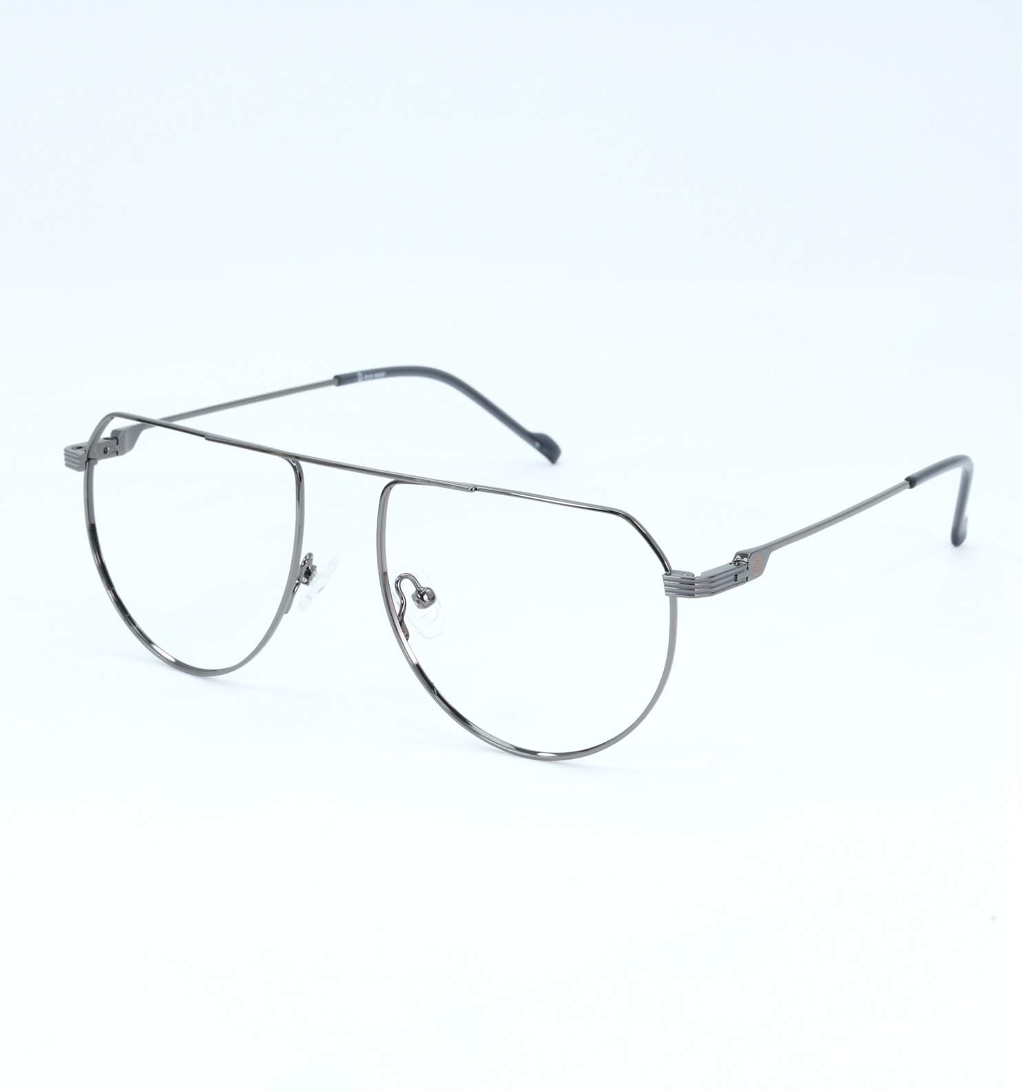 Retro Pilot Lightweight Metal Full Rim Eyeglasses – Classic Aviator Frame | Available in Grey & Golden