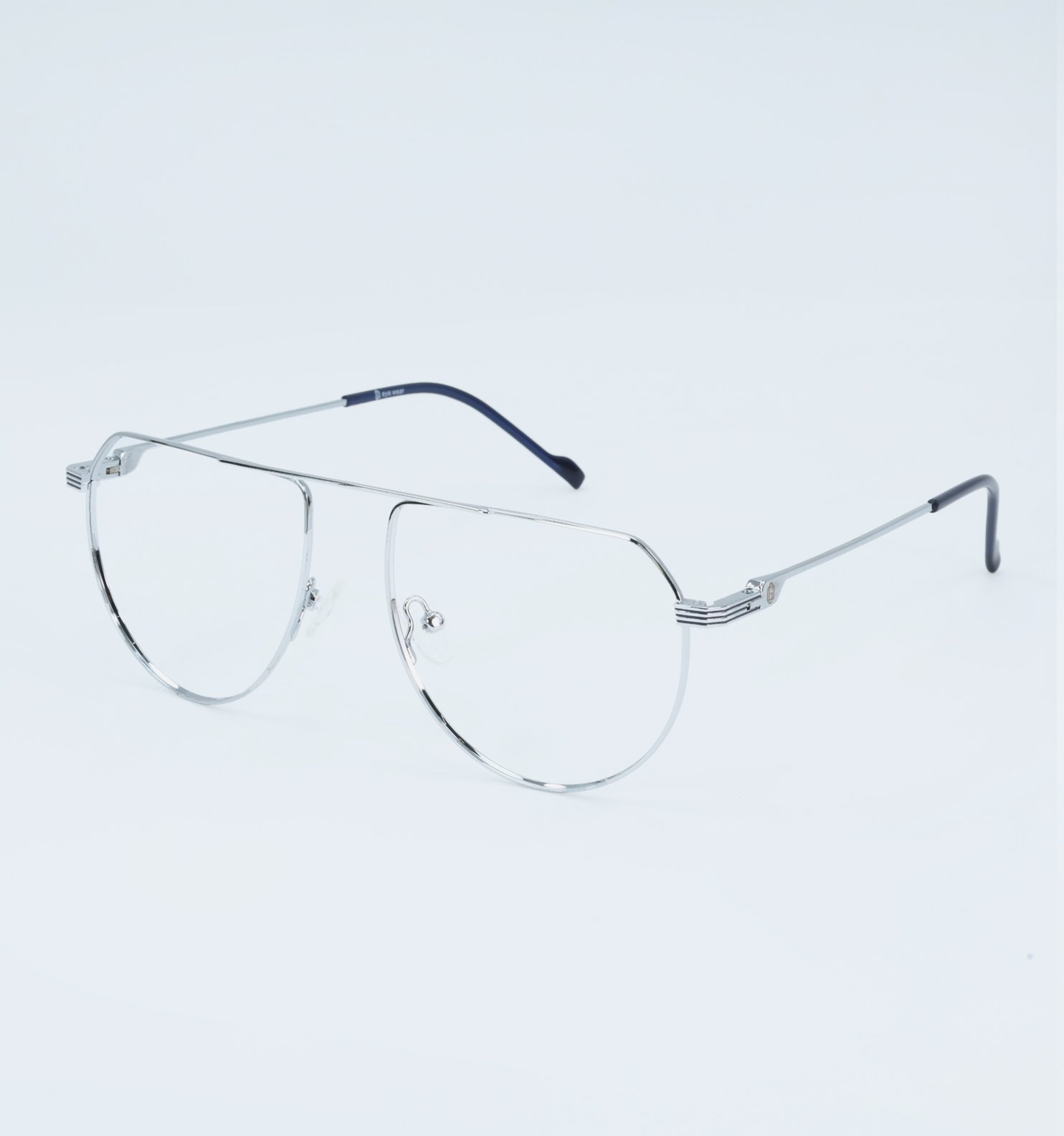 Retro Pilot Lightweight Metal Full Rim Eyeglasses – Classic Aviator Frame | Available in Grey & Golden