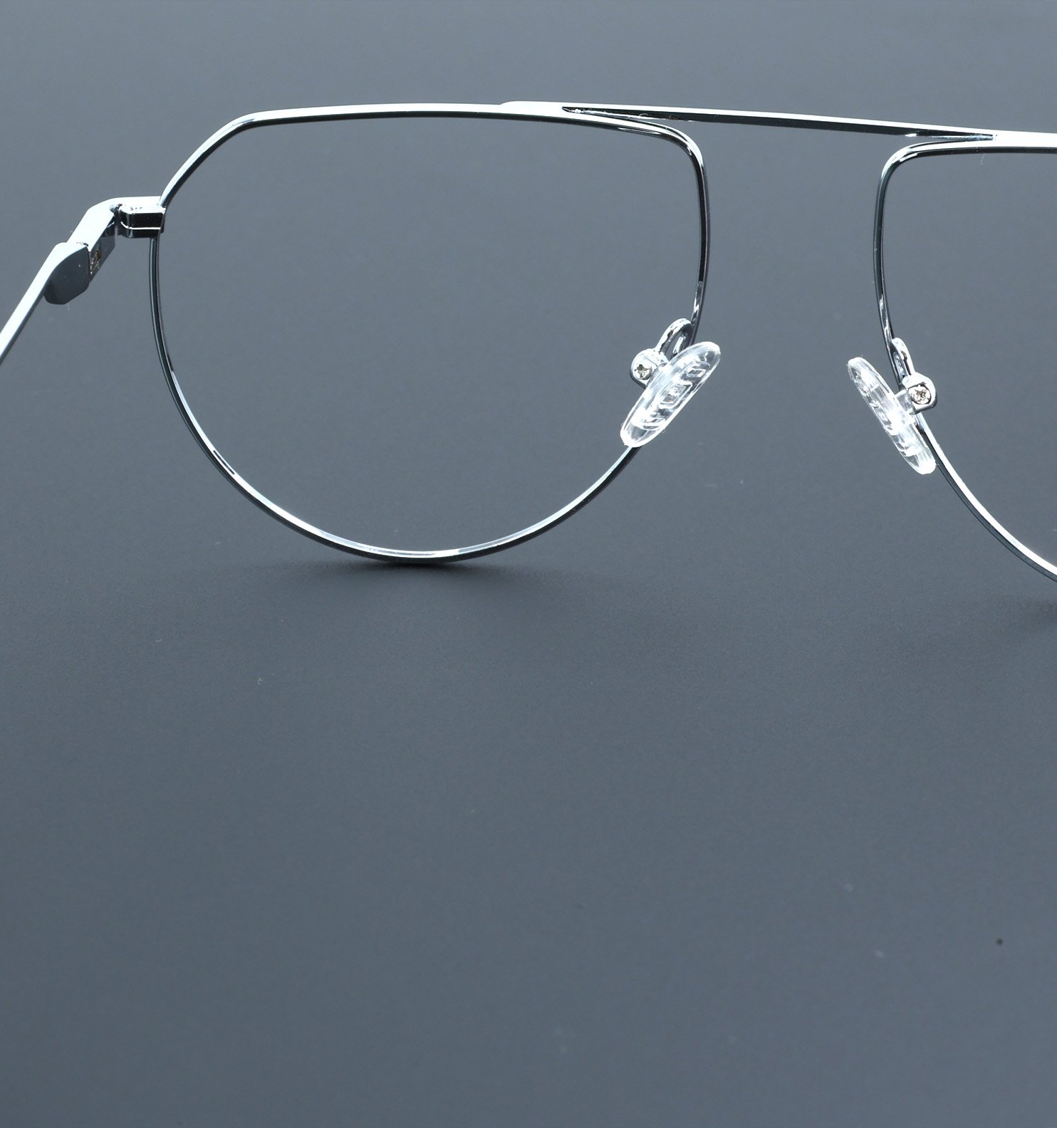 Retro Pilot Lightweight Metal Full Rim Eyeglasses – Classic Aviator Frame | Available in Grey & Golden
