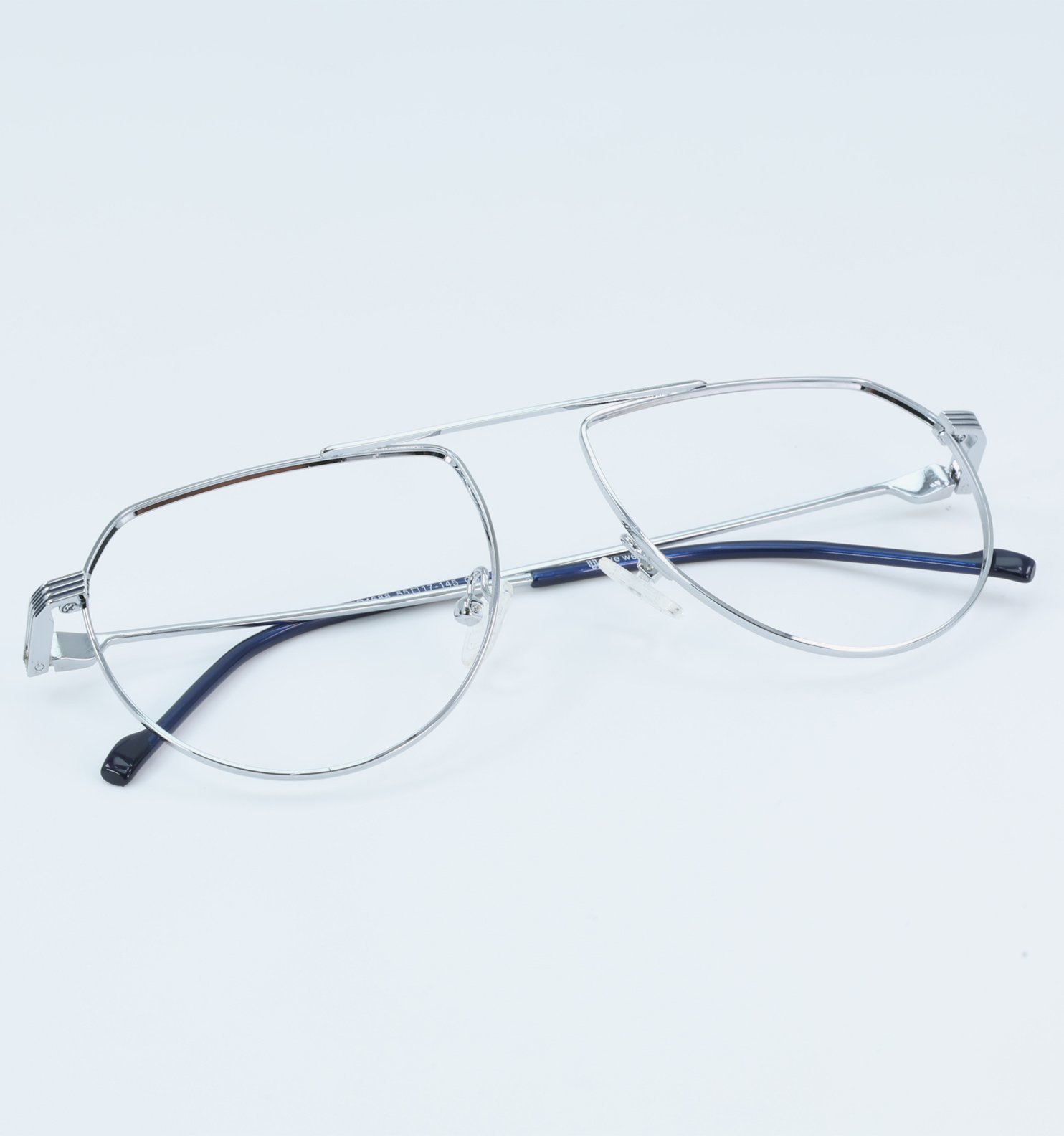 Retro Pilot Lightweight Metal Full Rim Eyeglasses – Classic Aviator Frame | Available in Grey & Golden