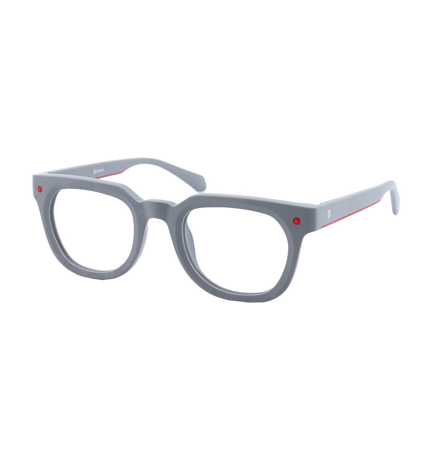 Square Modern Blue-Block Eyeglasses for Men & Women | Red & Yellow Frame