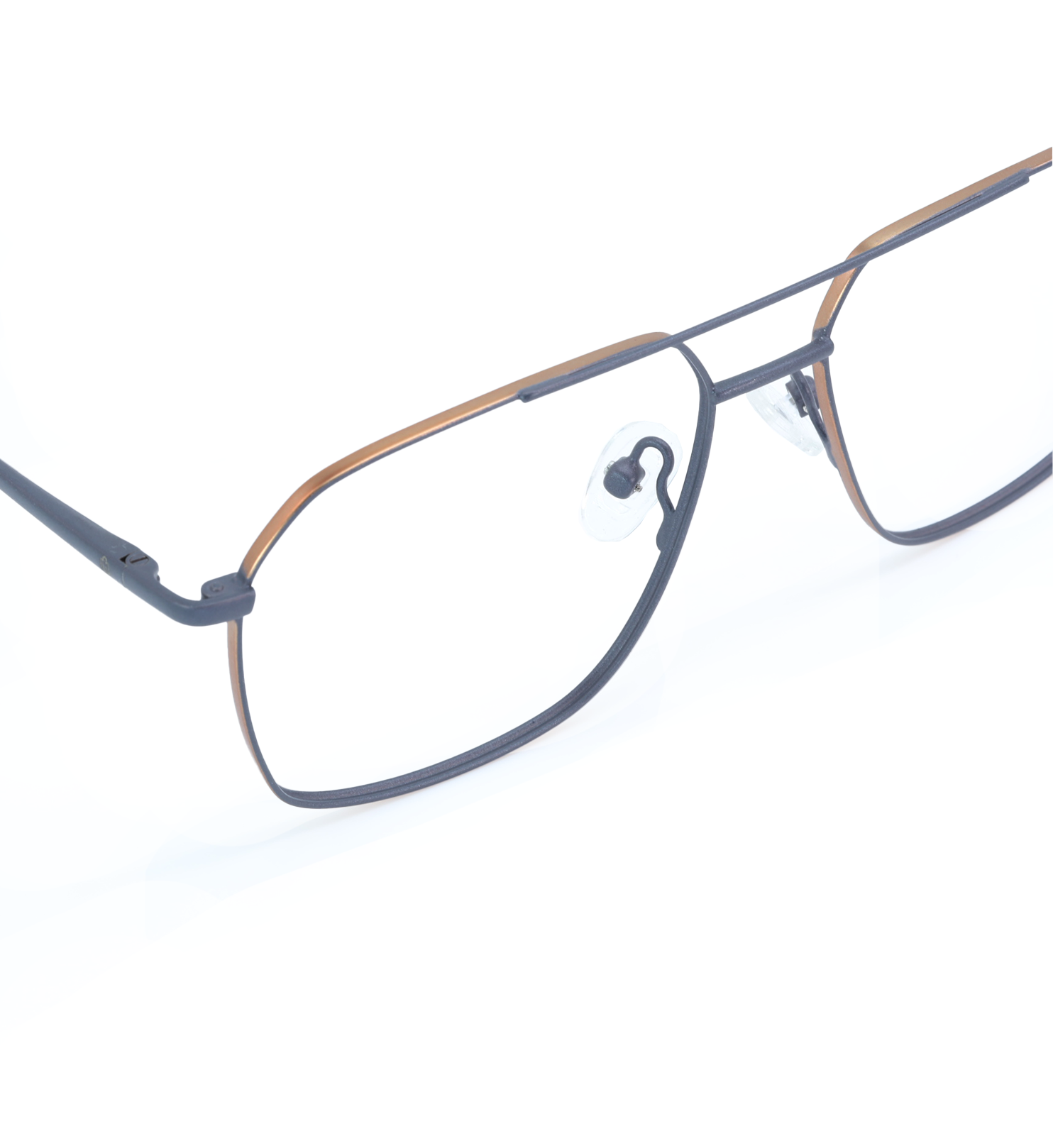 Thin Pilot Full Rim Metal Weightless Eyeglasses – Ultra-Light Aviator Frame | Available in Black & Grey