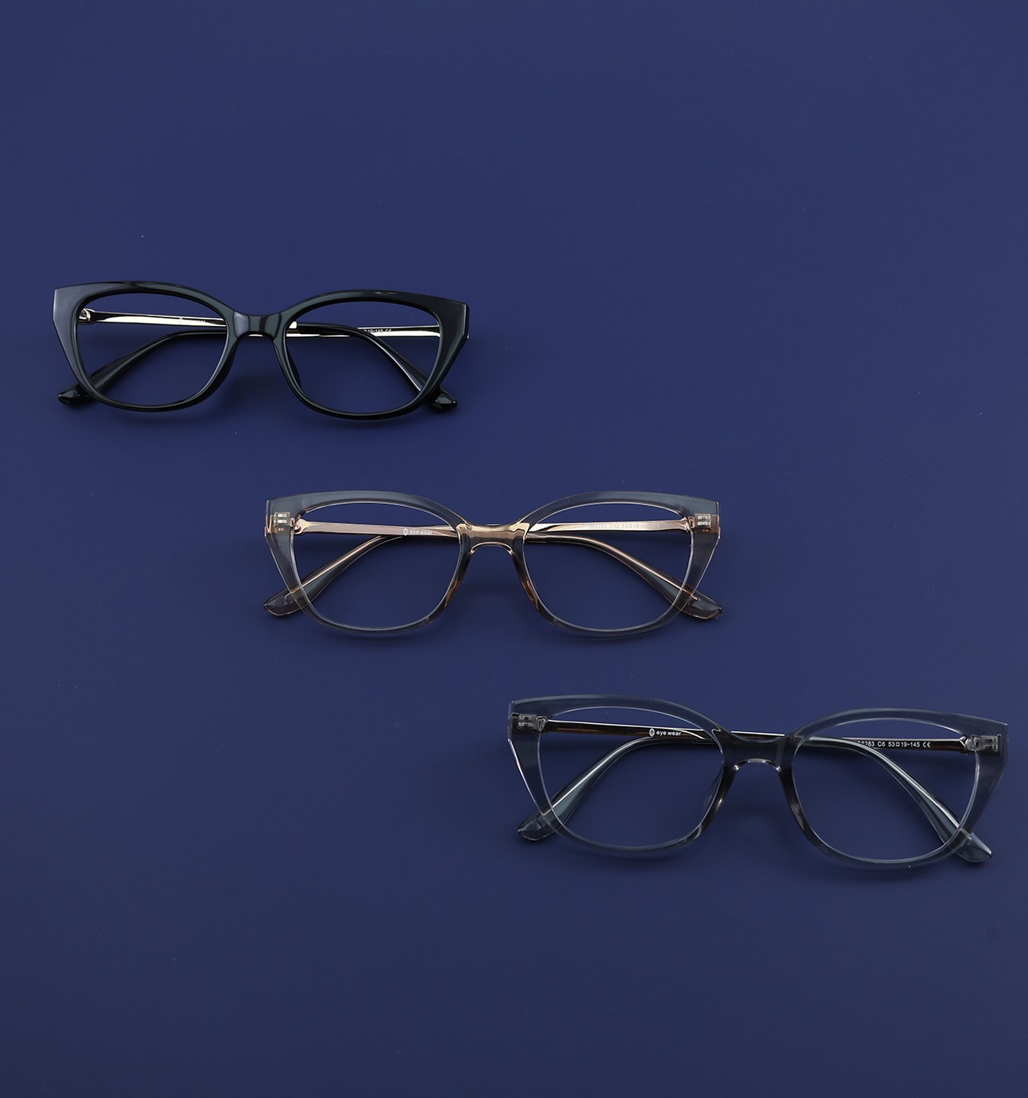 Women Velvet Curve Cat-Eye Eyeglasses | Full Rim Elegant Optical Frame